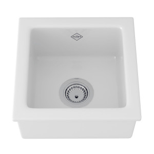 ROHL RC1515WH SHAWS ORIGINAL LANCASTER SINGLE BOWL FIRECLAY BAR/FOOD PREP SINK WHITE