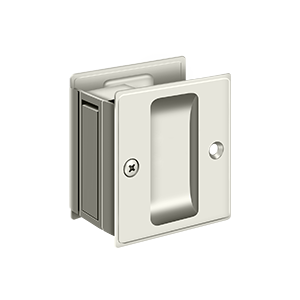 DELTANA SDP25U14 POCKET LOCK, 2 1/2"X 2 3/4" PASSAGE POLISHED NICKEL