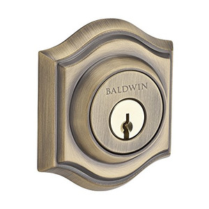 Baldwin Reserve DCTAD049 Double Cylinder Traditional Arch Deadbolt Matte Brass & Satin Black Finish