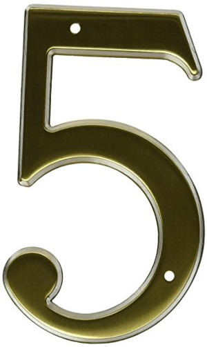 Baldwin 90675040 75# 5 House Number, Satin Brass