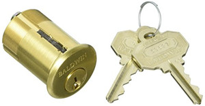 Baldwin 8327 1-3/4" Mortise Cylinder C Keyway, Satin Brass