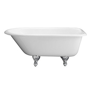 Barclay CTR60-WH-CP Bartlett 60"Cast Iron Roll Top Tub White