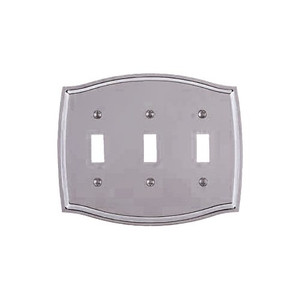 Baldwin 4780.260.CD Colonial Design Triple Toggle Switch Plate, Chrome