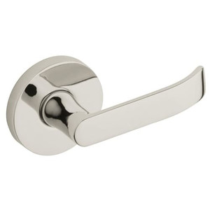 Baldwin 5460V.MR Pair of Contemporary Estate Levers without Rosettes, Lifetime Polished Nickel