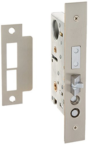 Baldwin 6301.R Right Handed Entrance and Apartment Mortise Lock with 2-1/2" Back, Satin Nickel