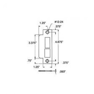 Baldwin 6340.R Right Handed Latch and Deadbolt Curved Lip Entrance Mortise Strik, Satin Nickel