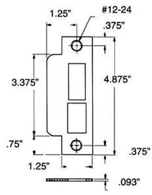 Baldwin 6340.R Right Handed Latch and Deadbolt Curved Lip Entrance Mortise Strik, Satin Chrome