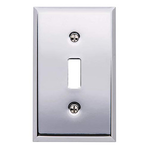 Baldwin Estate 4751.260.CD Square Beveled Edge Single Toggle Switch Wall Plate in Polished Chrome, 4.5" x 2.75"