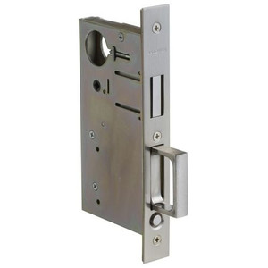 Baldwin 8632 Pocket Door Privacy Mortise Body with 2-1/2" Backset and Door Pull, Satin Chrome