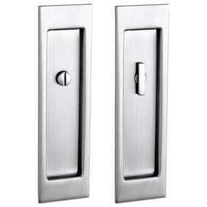 Baldwin PD005.PRIV Santa Monica Privacy Pocket Door Set with Door Pull from the, Satin Chrome