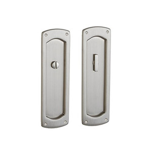 Baldwin PD007.KC Palo Alto Style Pocket Door Exterior Keyed Entry Trim from the, Satin Nickel