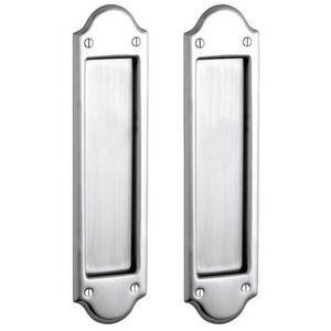 Baldwin PD016.PASS Boulder Passage Pocket Door Set with Door Pull from the Estat, Satin Chrome