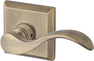 Baldwin Reserve PSCURTSR049 Matte Brass & Black Passage Curve Lever with Traditional Square