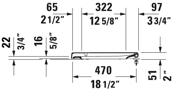 DURAVIT 0063390000 SEAT AND COVER ELONGATED, WHITE WITH SOFT CLOSE, HINGE STAINLESS STEEL