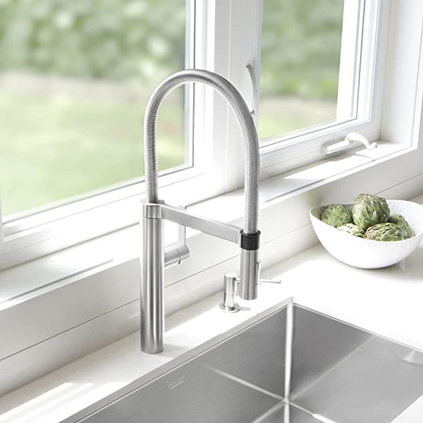 BLANCO, Satin Nickel 441332 CULINA Semi-Pro Kitchen Faucet with Magnetic Handspray, 2.2 GPM