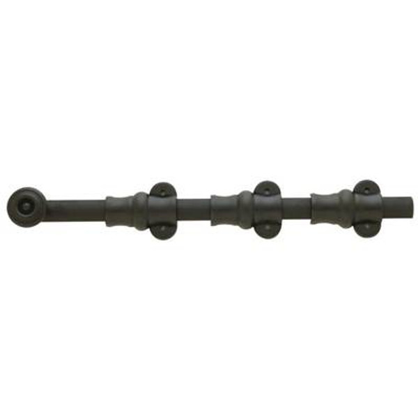 BALDWIN 0381.102 12" ORNAMENTAL HEAVY DUTY SURFACE BOLT IN OIL RUBBED BRONZE