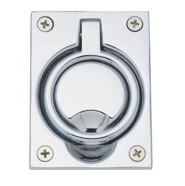 BALDWIN 0395.260 2.5" X 3.3" FLUSH RING PULL IN POLISHED CHROME