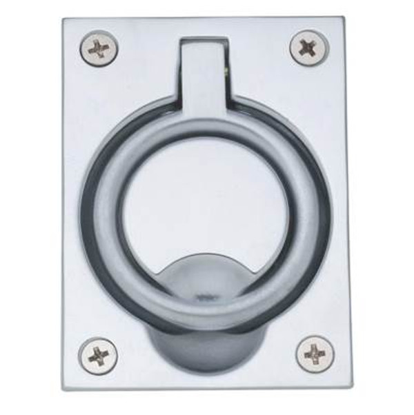 BALDWIN 0395.264 2.5" X 3.3" FLUSH RING PULL IN SATIN CHROME