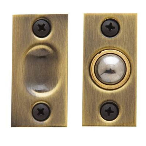 BALDWIN 0425.050 ADJUSTABLE BALL CATCH (FITTED IN JAMB) IN SATIN BRASS & BLACK