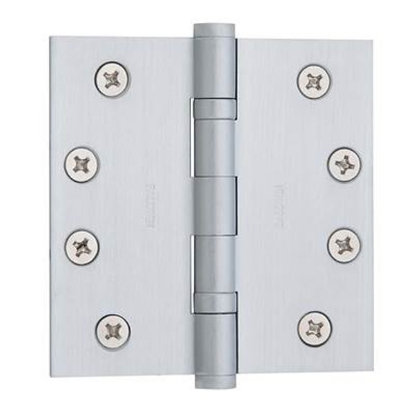 BALDWIN 1041.264.I SQUARE CORNER BALL BEARING HINGE (EACH) 4" X 4" IN SATIN CHROME