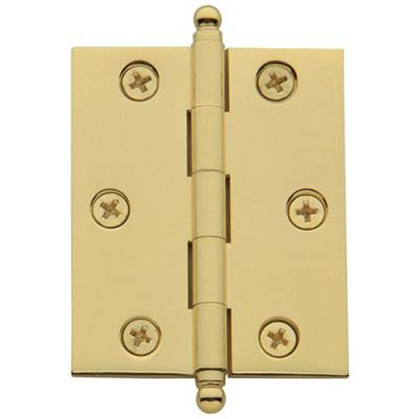 BALDWIN 1080.030.I BALL TIP HINGE FINIAL FOR RADIUS CORNER HINGE (SET OF 2) IN POLISHED BRASS