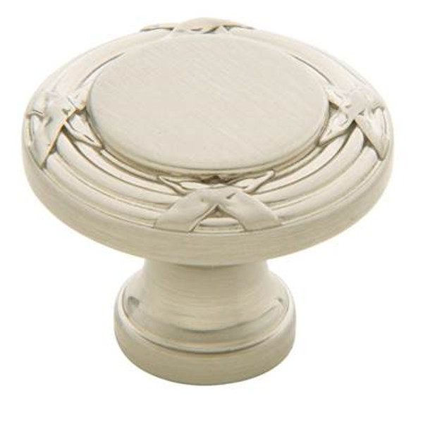 BALDWIN 4629.150.BIN ROUND EDINBURGH CABINET KNOB 1.25" DIAMETER IN SATIN NICKEL