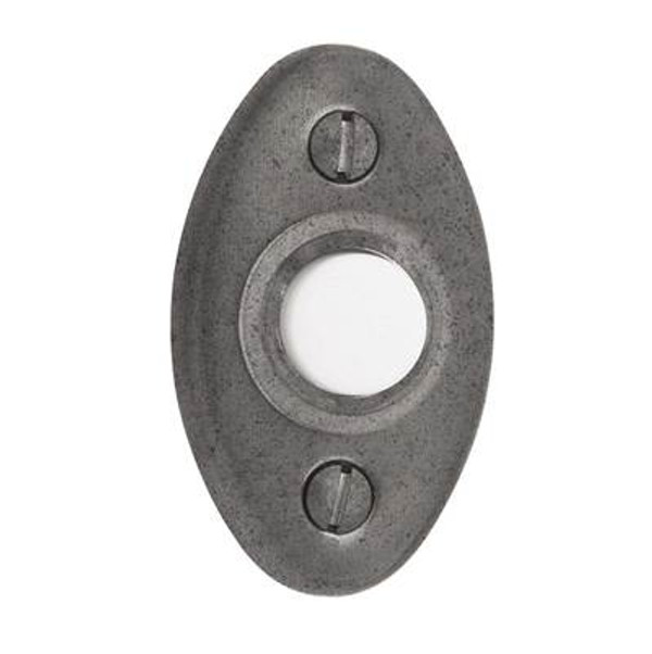 BALDWIN 4852.452 SMALL OVAL BELL BUTTON 2" X 1-1/8" IN DISTRESSED ANTIQUE NICKEL