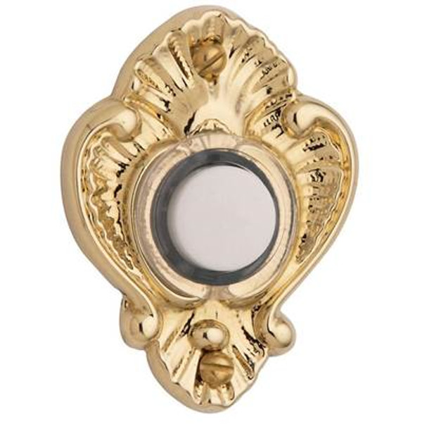 BALDWIN 4857.030 VICTORIAN BELL BUTTON 2" X 1-1/2" IN POLISHED BRASS