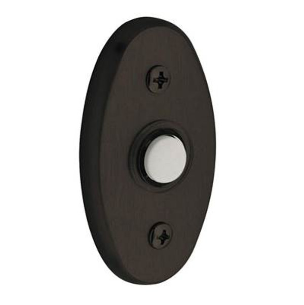 BALDWIN 4858.190 LARGE OVAL BELL BUTTON 3" X 1-3/4" IN SATIN BLACK