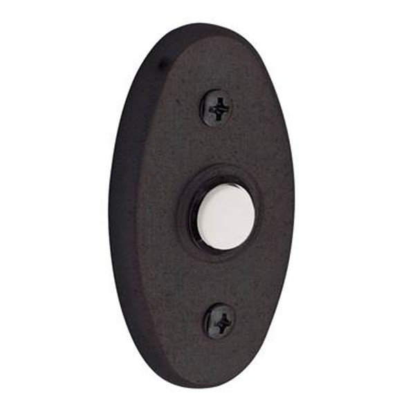 BALDWIN 4858.412 LARGE OVAL BELL BUTTON 3" X 1-3/4" IN DISTRESSED VENETIAN BRONZE