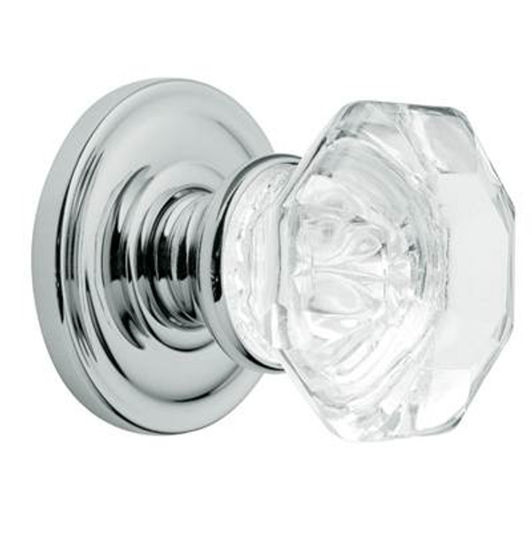 BALDWIN 5080.260.IDM HALF DUMMY SET 5080 FILLMORE KNOB WITH 5048 ROSE IN POLISHED CHROME