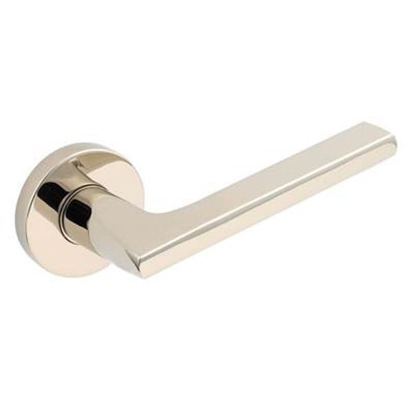 BALDWIN 5162.055.PASS PASSAGE SET 5162 LEVER WITH R017 ROSE 2-3/8" BACKSET IN LIFETIME (PVD) POLISHED NICKEL