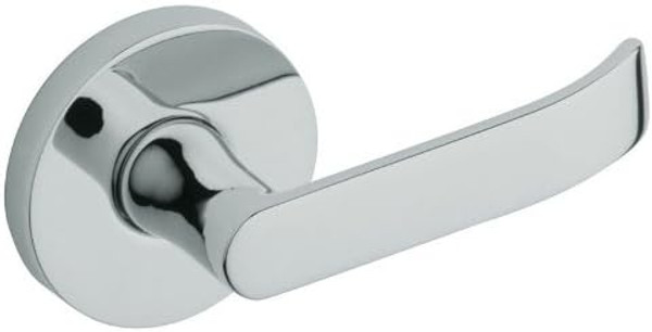 BALDWIN 5460V.260.PASS PASSAGE SET 5460V CONTEMPORARY LEVER WITH 5046 ROSE 2-3/8" BACKSET IN POLISHED CHROME