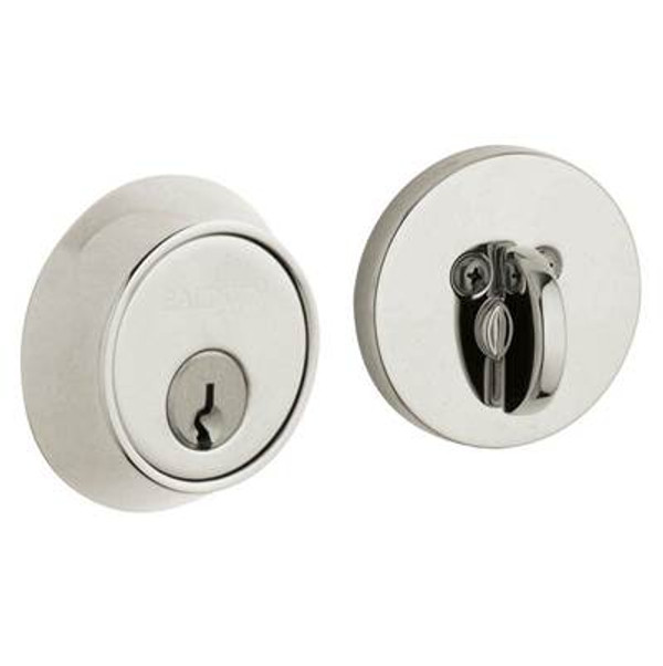 BALDWIN 8041.055 CONTEMPORARY SINGLE CYLINDER DEADBOLT  1-5/8" DOOR PREP IN LIFETIME (PVD) POLISHED NICKEL