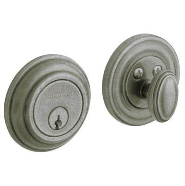 BALDWIN 8231.452 TRADITIONAL SINGLE CYLINDER DEADBOLT  2-1/8" DOOR PREP IN DISTRESSED ANTIQUE NICKEL