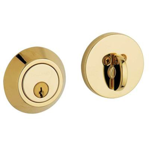 BALDWIN 8241.003 CONTEMPORARY SINGLE CYLINDER DEADBOLT  2-1/8" DOOR PREP IN LIFETIME (PVD) POLISHED BRASS