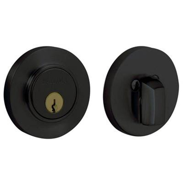 BALDWIN 8244.190 CONTEMPORARY SINGLE CYLINDER DEADBOLT  2-1/8" DOOR PREP IN SATIN BLACK