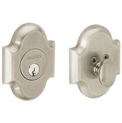 BALDWIN 8252.150 ARCHED SINGLE CYLINDER DEADBOLT  2-1/8" DOOR PREP IN SATIN NICKEL