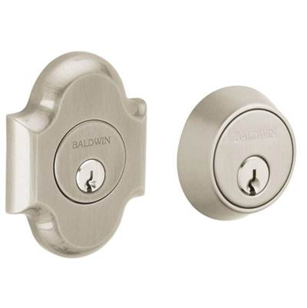 BALDWIN 8253.150 ARCHED DOUBLE CYLINDER DEADBOLT  2-1/8" DOOR PREP IN SATIN BRASS