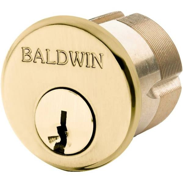 BALDWIN 8330.003 MORTISE CYLINDER C KEYWAY 2-1/2'' IN LIFETIME (PVD) POLISHED BRASS