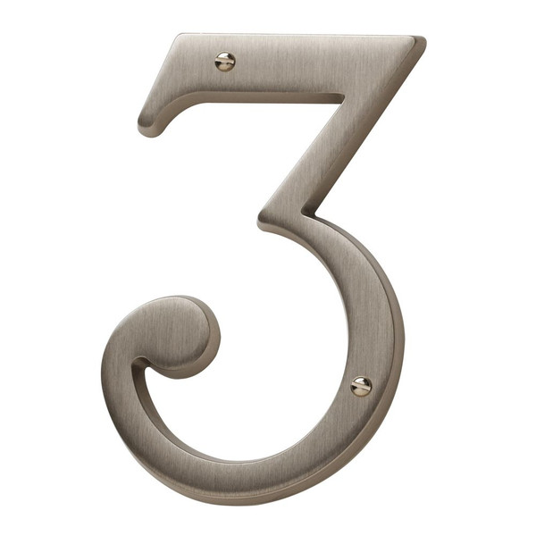 BALDWIN 90673.150.CD #3 HOUSE NUMBER 4-3/4" IN SATIN NICKEL