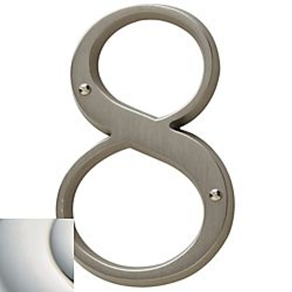 BALDWIN 90678.055.CD #8 HOUSE NUMBER 4-3/4" IN LIFETIME (PVD) POLISHED NICKEL