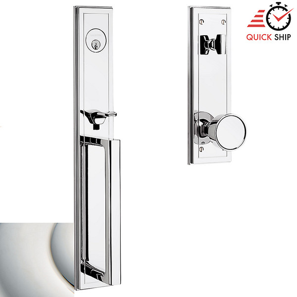 BALDWIN 85311.055.ENTR HOLLYWOOD HILLS SINGLE CYLINDER HANDLESET WITH K008 KNOB IN LIFETIME (PVD) POLISHED NICKEL