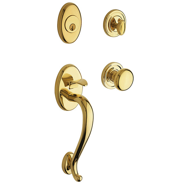 BALDWIN 85315.031.ENTR LOGAN SINGLE CYLINDER HANDLESET WITH 5015 KNOB IN NON-LACQUERED BRASS