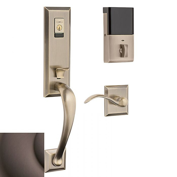 BALDWIN 85352.112.BRENT CODY EVOLVED SINGLE CYLINDER SMART LOCK WITH 5452V LEVER RIGHT HAND IN VENETIAN BRONZE