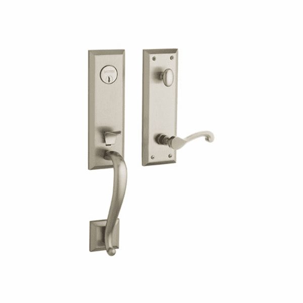BALDWIN 85355.150.RENT STONEGATE SINGLE CYLINDER HANDLESET WITH 5445V LEVER RIGHT HAND EMERGENCY EGRESS IN SATIN NICKEL