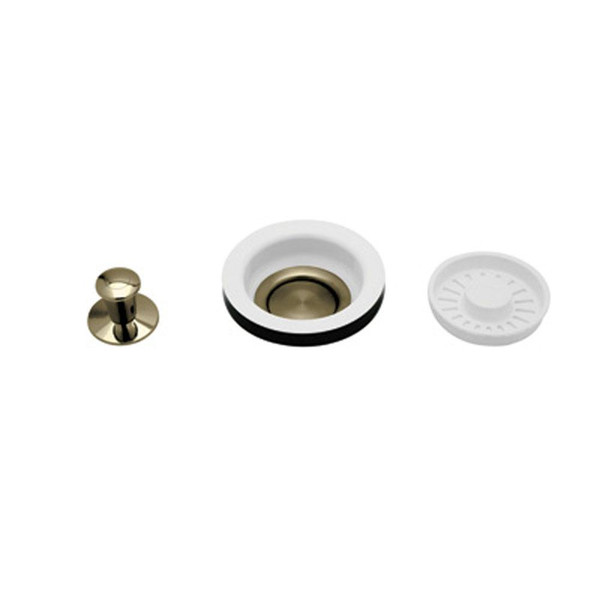 ROHL 739TCB BASKET STRAINER WITH POP-UP CONTROLS IN TUSCAN BRASS AND BASKET IN WHITE AUTOMATIC FUNCTION