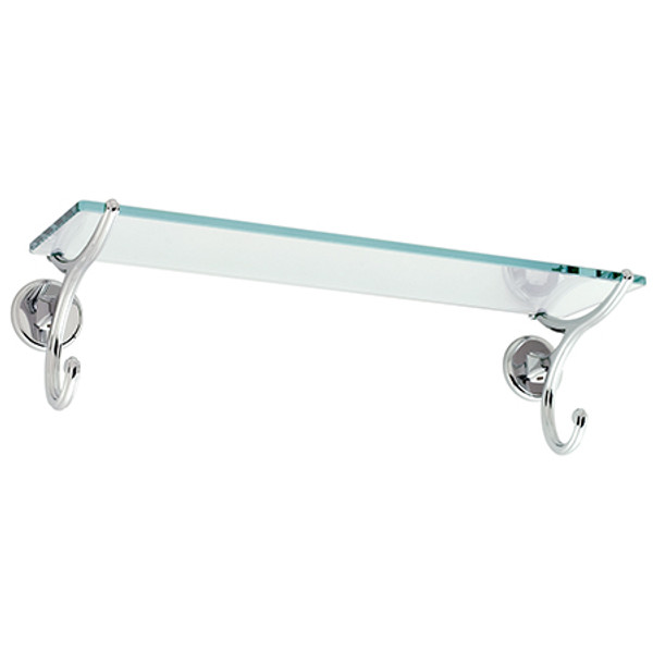 GINGER 2734T-24/SN CIRCE 24" GLASS SHELF SATIN NICKEL (SHOWN IN POLISHED CHROME)