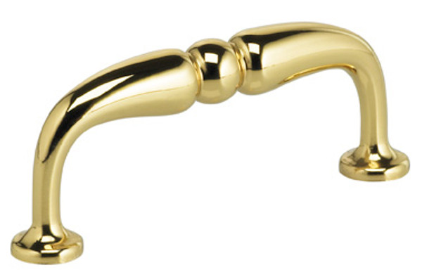 OMNIA 9431/76.3 CLASSIC CABINET PULL 3" CENTER TO CENTER POLISHED BRASS