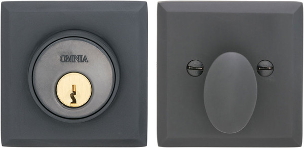 OMNIA RECTDBA34.3810B RECTANGULAR SINGLE CYLINDER DEADBOLT KIT BLACK, OIL RUBBED